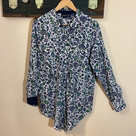 Jones New York Paisley Print Button Down Blouse Size XL - Picture 11 of 16